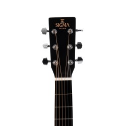 Sigma 000MC-1E-BK Guitars 000-14 Fret, Cutaway Solid Semi Acoustic Guitar - Black High Gloss