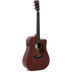 Sigma DMC-15E Guitars  D-14 Fret, Cutaway Semi Acoustic Guitar - Mahogany Satin