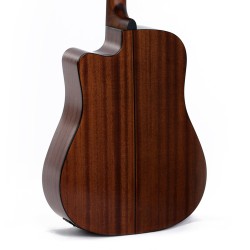 Sigma Guitars DMC-1E D-14 Fret Solid Top Sitka Spruce Cutaway Semi-Acoustic Guitar - Natural High Gloss