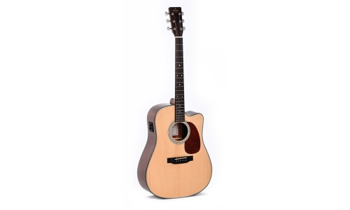 Sigma Guitars DMC-1E D-14 Fret Solid Top Sitka Spruce Cutaway Semi-Acoustic Guitar - Natural High Gloss