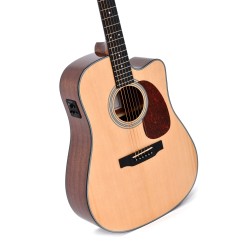 Sigma Guitars DMC-1E D-14 Fret Solid Top Sitka Spruce Cutaway Semi-Acoustic Guitar - Natural High Gloss