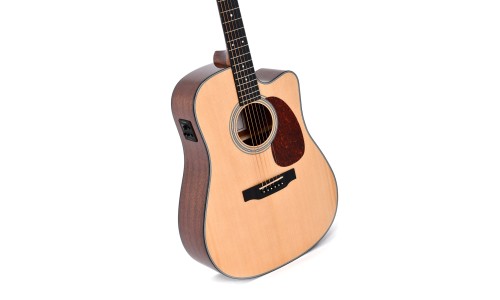 Sigma Guitars DMC-1E D-14 Fret Solid Top Sitka Spruce Cutaway Semi-Acoustic Guitar - Natural High Gloss