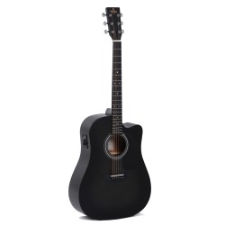 Sigma Guitars DMCE-BKB D-14 Fret Solid Top Sitka Spruce Cutaway Semi Acoustic Guitar - Satin