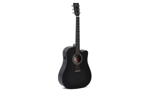 Sigma Guitars DMCE-BKB D-14 Fret Solid Top Sitka Spruce Cutaway Semi Acoustic Guitar - Satin