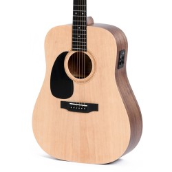 Sigma Guitars DMEL D-14 Fret Left Handed Solid Top Sitka Spruce Semi Acoustic Guitar - Natural