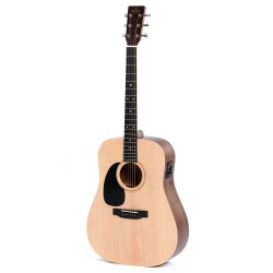 Sigma Guitars DMEL D-14 Fret Left Handed Solid Top Sitka Spruce Semi Acoustic Guitar - Natural