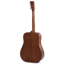 Sigma Guitars DMEL D-14 Fret Left Handed Solid Top Sitka Spruce Semi Acoustic Guitar - Natural