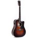 Sigma Guitars DTC-1E-SB D-14 Fret Solid Top Sitka Spruce Cutaway Semi-Acoustic Guitar - High Gloss Vintage Sunburst