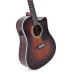 Sigma Guitars DTC-1E-SB D-14 Fret Solid Top Sitka Spruce Cutaway Semi-Acoustic Guitar - High Gloss Vintage Sunburst