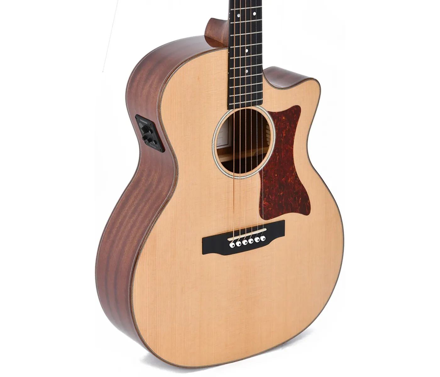 Sigma Grand OM-14 Fret Cutaway Semi Acoustic Guitar - Natural High Gloss_B stock Sigma Grand OM-14 Fret Cutaway Semi Acoustic Guitar - Natural High Gloss_B stock