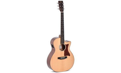 Sigma GMC-1E Guitars Grand OM-14 Fret, Cutaway Semi Acoustic Guitar - Natural High Gloss