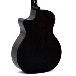 Sigma Guitars GMC-STE-BKB Grand OM-14 Fret Solid Top Sitka Spruce Cutaway Semi-Acoustic Guitar - Black Burst