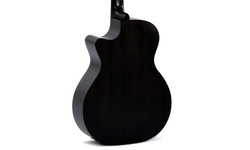 Sigma Guitars GMC-STE-BKB Grand OM-14 Fret Solid Top Sitka Spruce Cutaway Semi-Acoustic Guitar - Black Burst