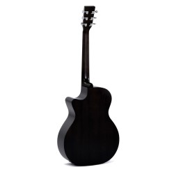 Sigma Guitars GMC-STE-BKB Grand OM-14 Fret Solid Top Sitka Spruce Cutaway Semi-Acoustic Guitar - Black Burst