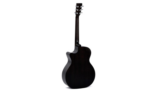 Sigma Guitars GMC-STE-BKB Grand OM-14 Fret Solid Top Sitka Spruce Cutaway Semi-Acoustic Guitar - Black Burst