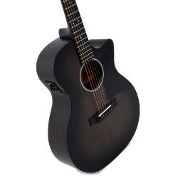 Sigma Guitars GMC-STE-BKB Grand OM-14 Fret Solid Top Sitka Spruce Cutaway Semi-Acoustic Guitar - Black Burst