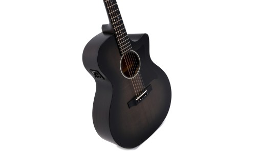 Sigma Guitars GMC-STE-BKB Grand OM-14 Fret Solid Top Sitka Spruce Cutaway Semi-Acoustic Guitar - Black Burst