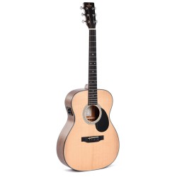 Sigma Guitars SOMM-STE OM-14 Fret Solid Top Sitka Spruce Semi-Acoustic Guitar - Natural