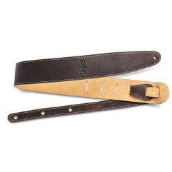 Taylor 4101-25 2.5-inch Leather with Suede Guitar Strap - Chocolate Brown