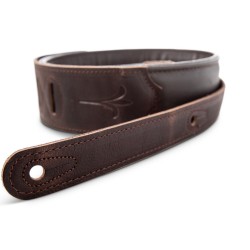 Taylor 4124-25 Embroidered Leather 2.5-inch Guitar Strap - Spring Vine Leather Chocolate Brown