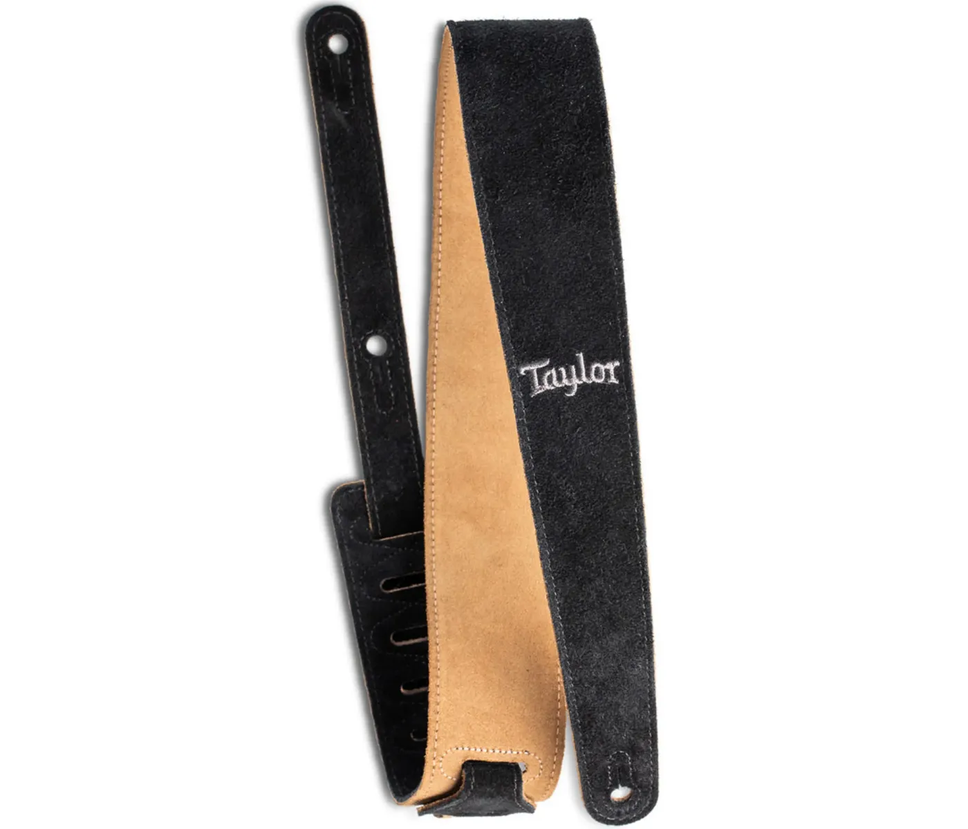 Taylor 4401-25 2.5-inch Embroidered Suede Guitar Strap - Black