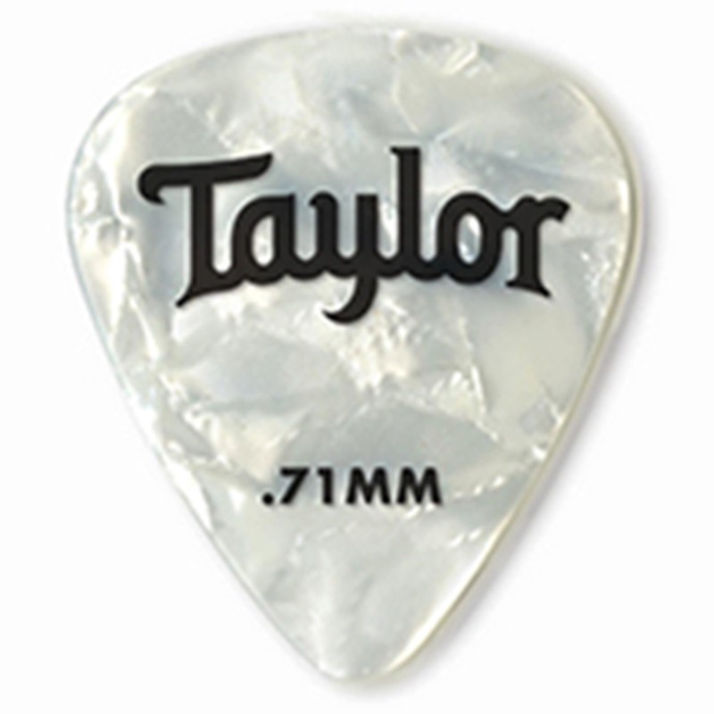 Taylor 80713 Celluloid 351 Guitar Picks 12-pack - White Pearl .71mm