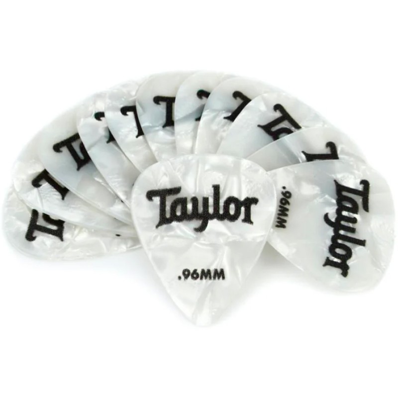 Taylor 80714 Celluloid 351 Guitar Picks 12-pack - White Pearl .96mm