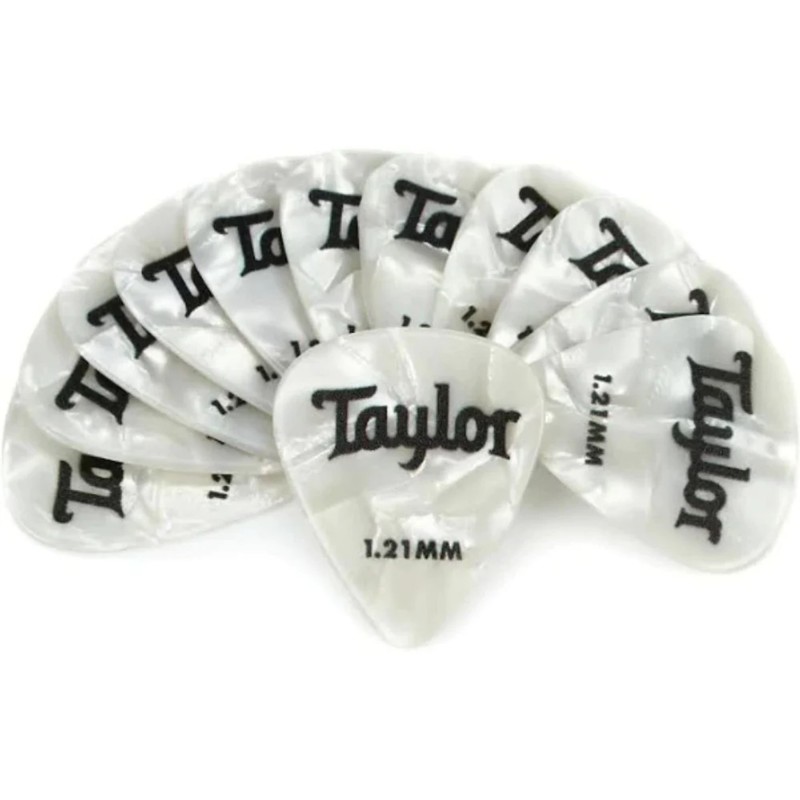 Taylor 80715 Celluloid 351 Guitar Picks 12-pack - White Pearl 1.21mm