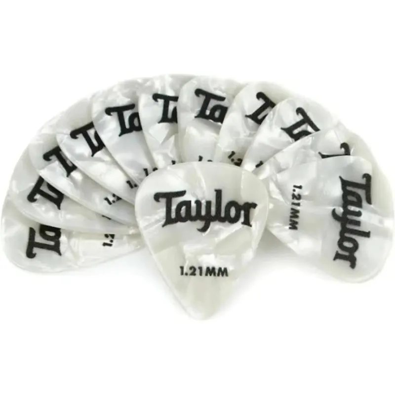 Taylor Celluloid 351 Guitar Picks 12-pack - White Pearl 1.21mm Taylor Celluloid 351 Guitar Picks 12-pack - White Pearl 1.21mm