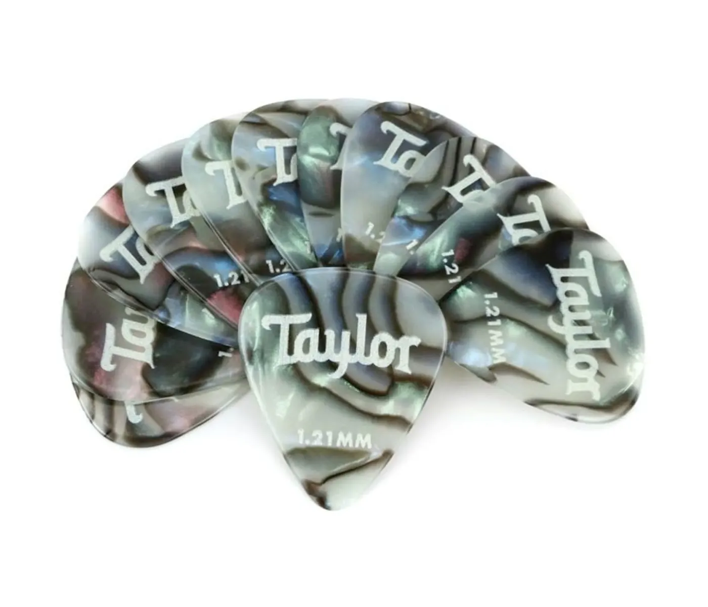 Taylor Celluloid 351 Guitar Picks 12-pack - Abalone 1.21mm Taylor Celluloid 351 Guitar Picks 12-pack - Abalone 1.21mm
