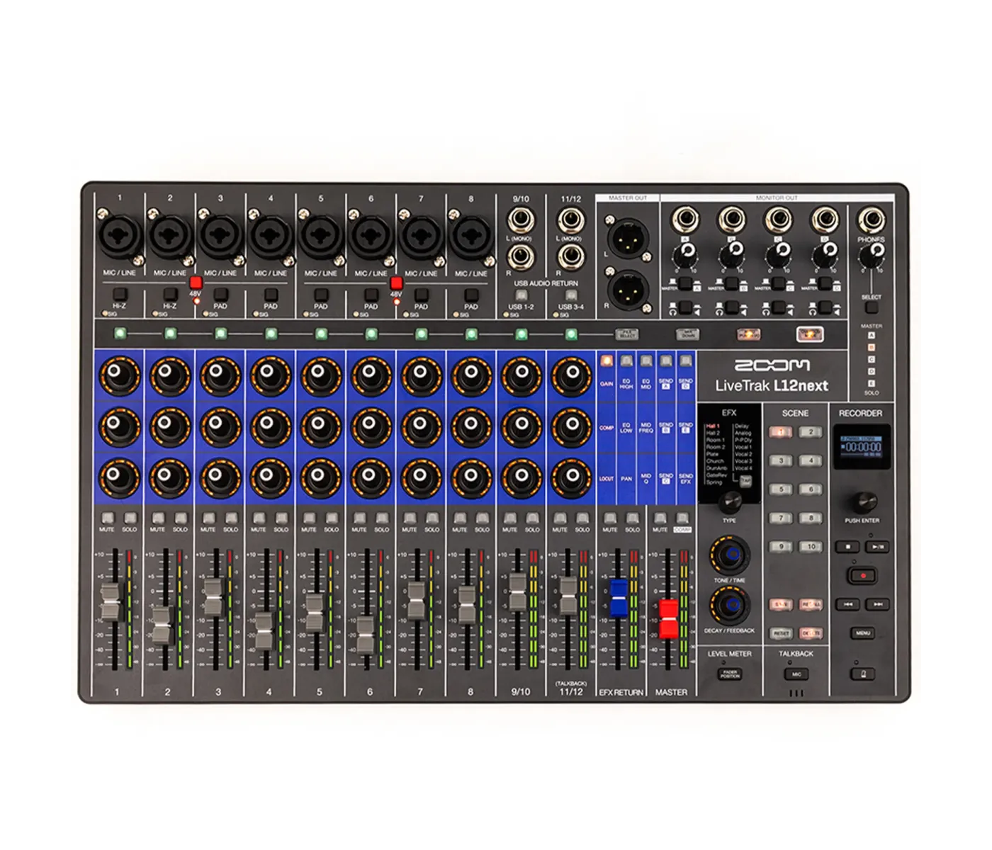 Zoom L12next LiveTrak Digital Mixer Recorder - 12 Channels - 2 Years Warranty