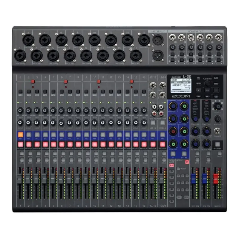 Zoom L-20 LiveTrak Digital Mixer Recorder - 20 Channels- 2 Years Warranty
