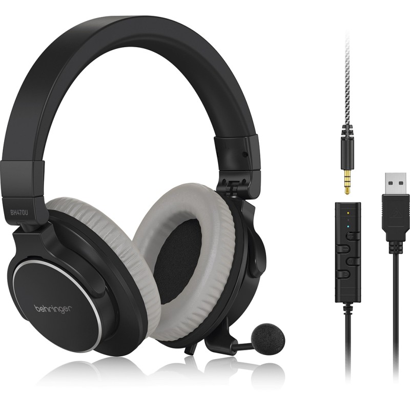 Behringer BH470U Premium Stereo Headset with Detachable Microphone and USB Cable