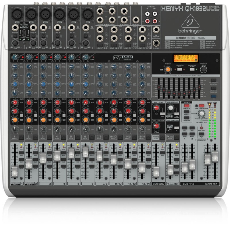 Behringer Xenyx QX1832USB Mixer with USB and Effects - 18 Channels