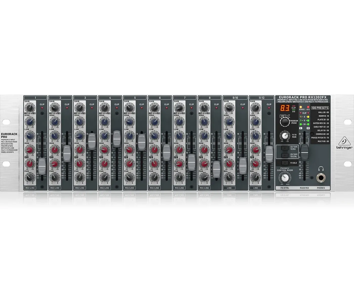 Behringer Eurorack Pro RX1202FX Rackmount Mixer with Effects