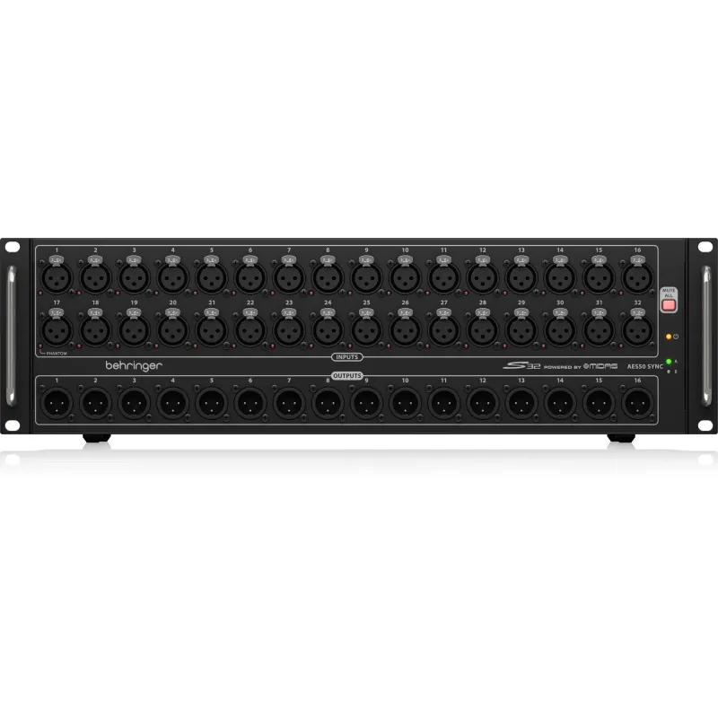 Behringer S32 32-Channel I/O Box with Midas Preamps, 16 Outputs & AES50 Networking - Klark Teknik SuperMAC Behringer S32 32-Channel I/O Box with Midas Preamps, 16 Outputs & AES50 Networking - Klark Teknik SuperMAC