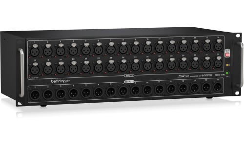 Behringer S32 32-channel Stage Box I/O Box with 32 Remote-Controllable Midas Preamps, 16 Outputs and AES50 Networking featuring Klark Teknik SuperMAC Technology