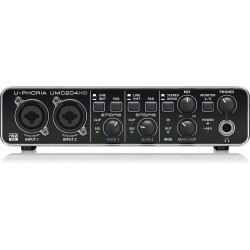 Behringer U-Phoria UMC204HD USB Audio Interface with Midas Mic Preamplifiers