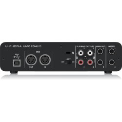 Behringer U-Phoria UMC204HD USB Audio Interface with Midas Mic Preamplifiers