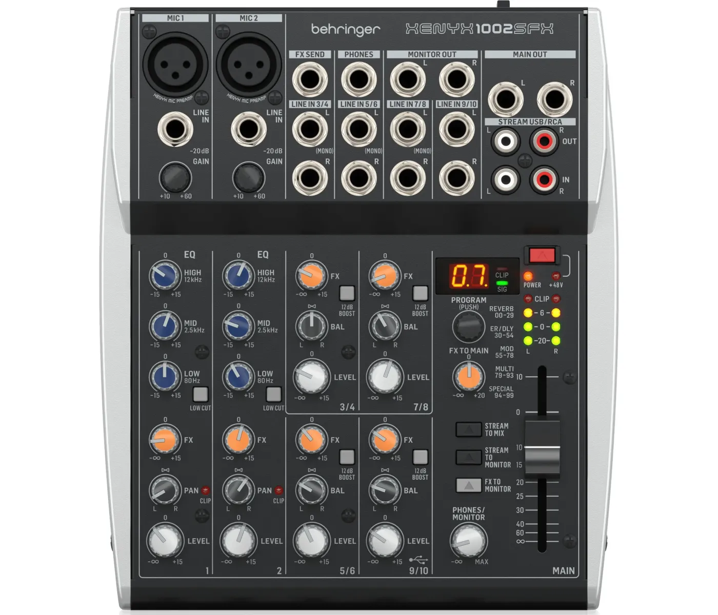 Behringer XENYX 1002SFX Analog Mixer with USB - 10 Input