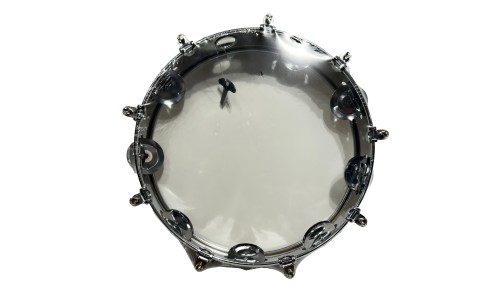 Power Beat CPPM1008 Tambourine 10 Inches with Skin - Chrome