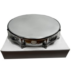 Power Beat CPPM1008 Tambourine 10 Inches with Skin - Chrome