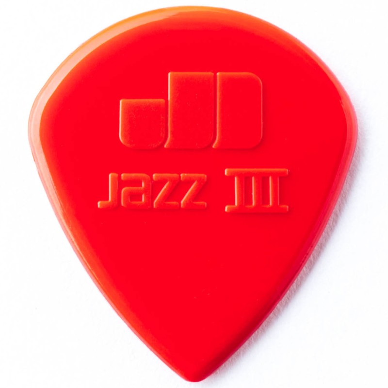 Jim Dunlop 47P3N Nylon Jazz III Red Point Tip Guitar Pick 1.38mm - 6 Picks