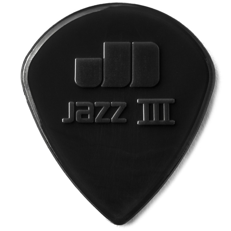 Jim Dunlop 47P3S Nylon Jazz III Black Stiffo Point Tip Guitar Pick 1.38mm - 6 Picks