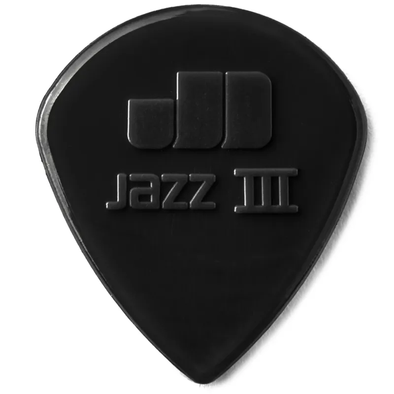 Jim Dunlop 47P3S Nylon Jazz III Black Stiffo Point Tip Guitar Pick 1.38mm - 6 Picks Jim Dunlop 47P3S Nylon Jazz III Black Stiffo Point Tip Guitar Pick 1.38mm - 6 Picks