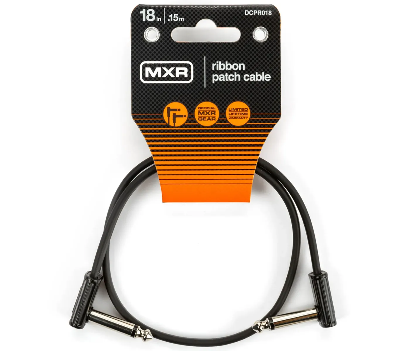 Jim Dunlop DCPR018 Right Angle to Right Angle Ribbon Pedalboard Patch Cable - 18 inch