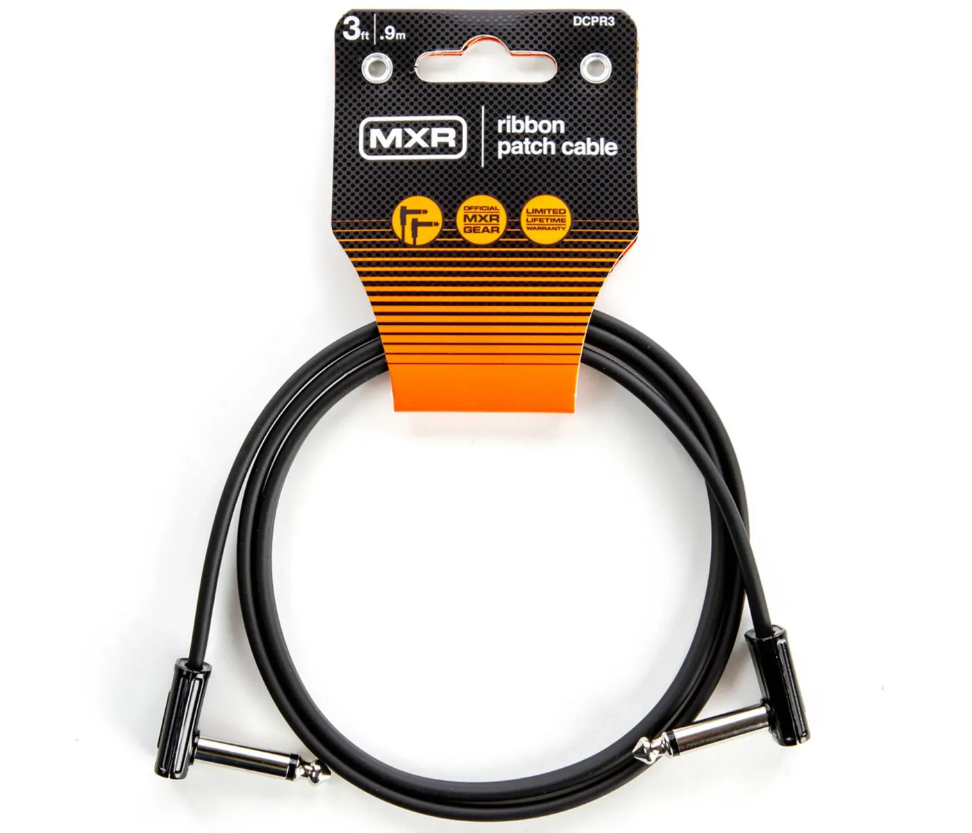 Jim Dunlop DCPR3 Right Angle to Right Angle Ribbon Pedalboard Patch Cable - 3 inch