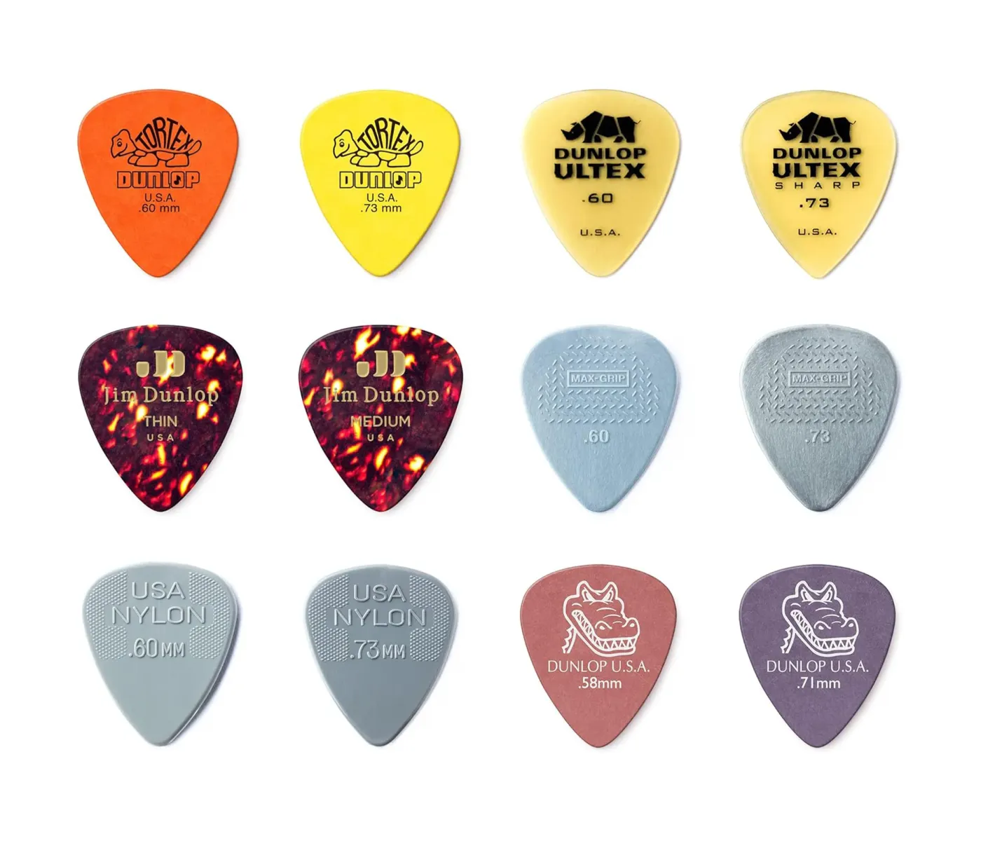 Jim Dunlop PVP101 Pick Variety Pack - Light/Medium - 12 Picks