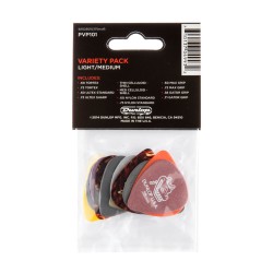 Jim Dunlop PVP101 Pick Variety Pack - Light/Medium - 12 Picks