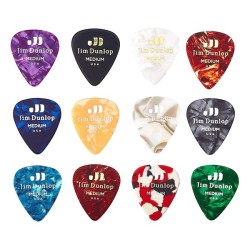 Jim Dunlop PVP106 Celluloid Picks Variety Pack - Medium Gauge - 12 Picks